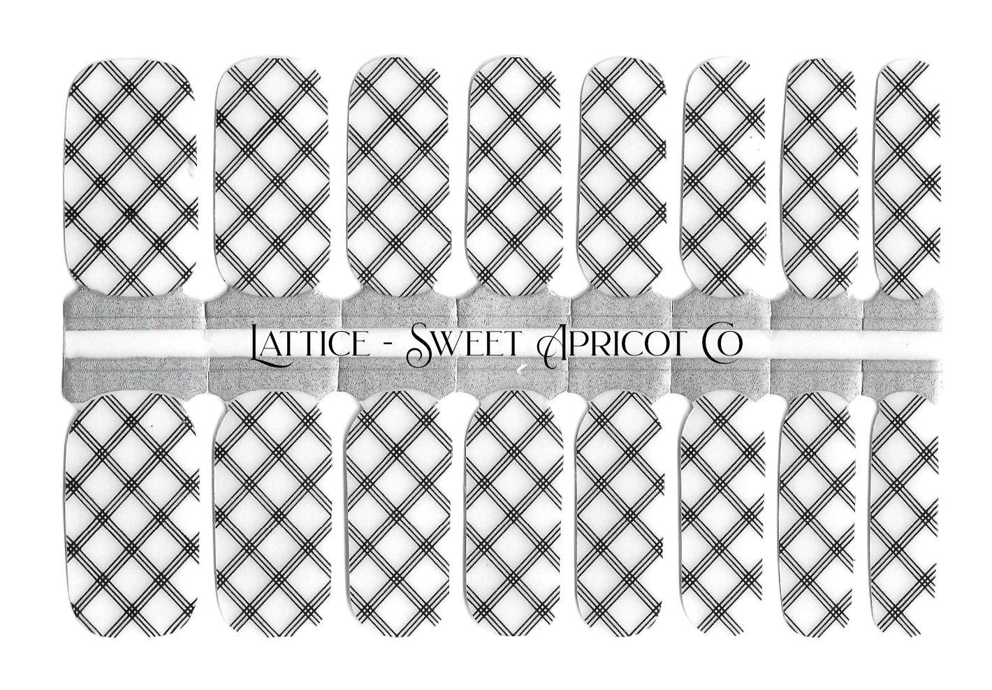 Lattice Nail Wraps - Black Crisscross on a Clear Background!