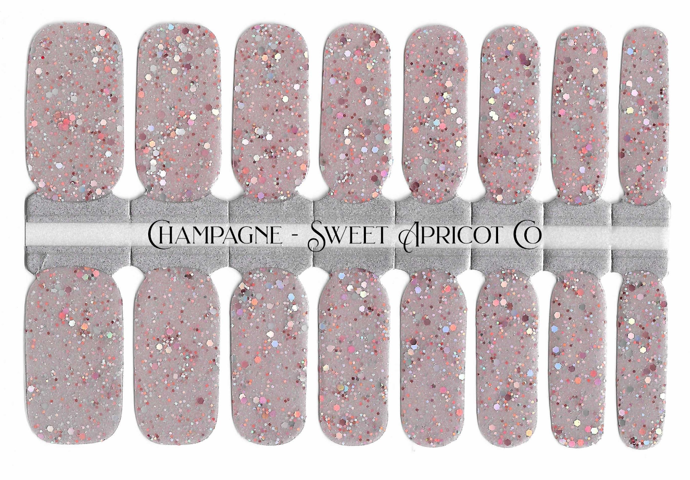 Champaign Glitter Nail Wraps - Beautiful Glitter Set